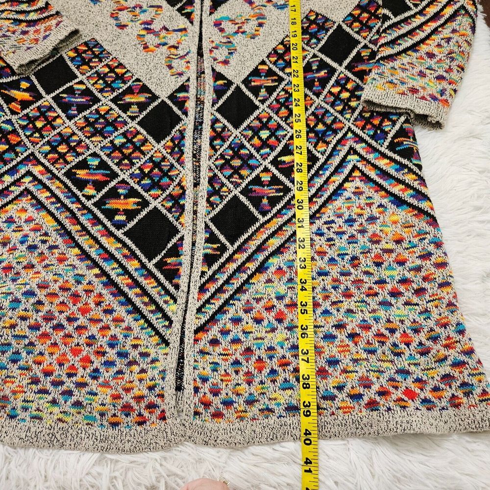 Northern Angel Rainbow Southwestern Print Hooded Longline Duster Cardigan Sz 2X - Picture 4 of 9